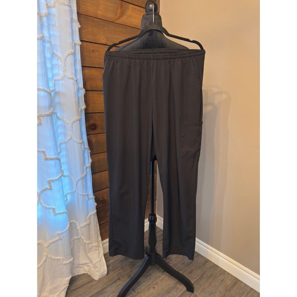 4Flex Black Scrub Pants – Size XL – Straight Leg – Elastic Waist –Stretch Fabric